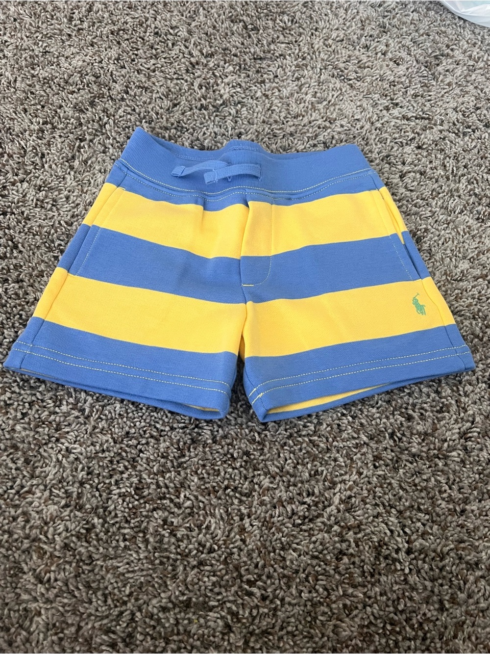 NWOT Polo Ralph Lauren Blue and Yellow Striped Knit Shorts